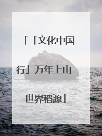 「文化中国行」万年上山 世界稻源