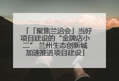 「聚焦兰洽会」当好项目建设的“金牌店小二” 兰州生态创新城加速推进项目建设