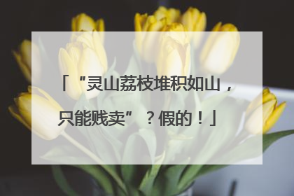 “灵山荔枝堆积如山，只能贱卖”？假的！