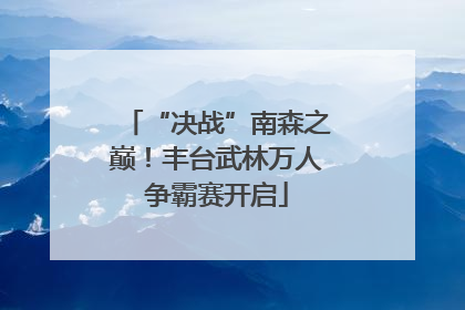 “决战”南森之巅！丰台武林万人争霸赛开启