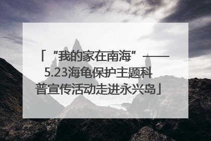 “我的家在南海”——5.23海龟保护主题科普宣传活动走进永兴岛