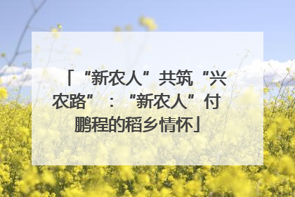 “新农人”共筑“兴农路”：“新农人”付鹏程的稻乡情怀