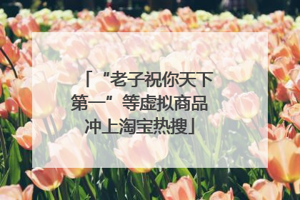 “老子祝你天下第一”等虚拟商品冲上淘宝热搜