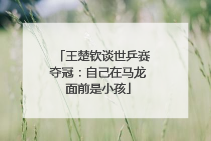 王楚钦谈世乒赛夺冠：自己在马龙面前是小孩