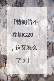 特朗普不参加G20，这又怎么了？