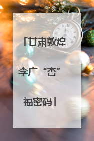甘肃敦煌李广“杏”福密码