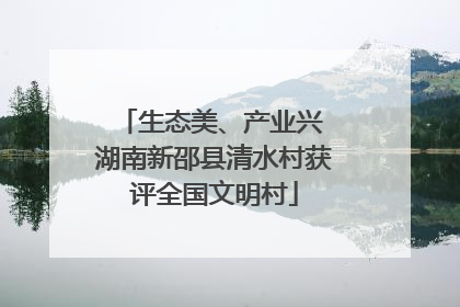 生态美、产业兴 湖南新邵县清水村获评全国文明村