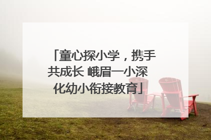 童心探小学，携手共成长 峨眉一小深化幼小衔接教育