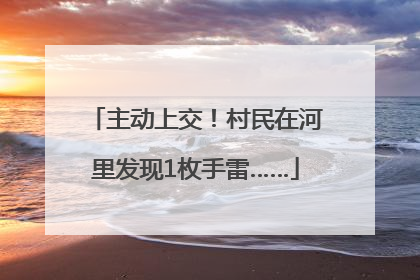 主动上交！村民在河里发现1枚手雷……