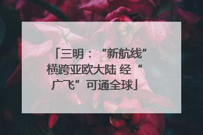 三明：“新航线”横跨亚欧大陆 经“广飞”可通全球