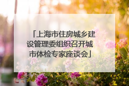 上海市住房城乡建设管理委组织召开城市体检专家座谈会