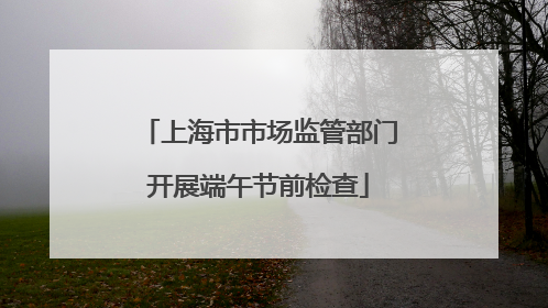 上海市市场监管部门开展端午节前检查