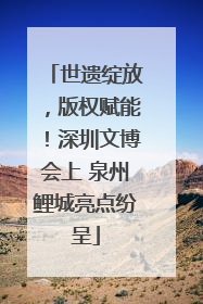 世遗绽放，版权赋能！深圳文博会上 泉州鲤城亮点纷呈