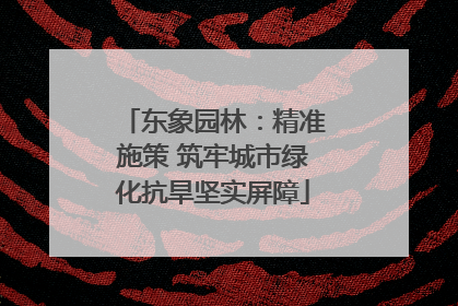 东象园林：精准施策 筑牢城市绿化抗旱坚实屏障
