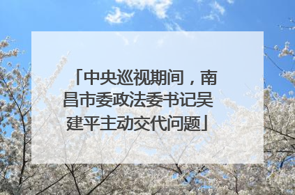 中央巡视期间，南昌市委政法委书记吴建平主动交代问题