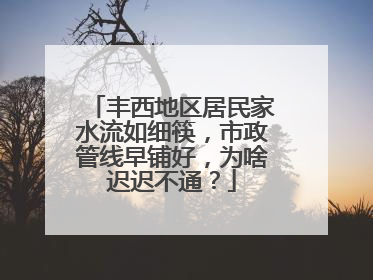 丰西地区居民家水流如细筷，市政管线早铺好，为啥迟迟不通？