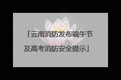 云南消防发布端午节及高考消防安全提示