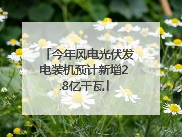 今年风电光伏发电装机预计新增2.8亿千瓦