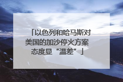 以色列和哈马斯对美国的加沙停火方案态度显“温差”