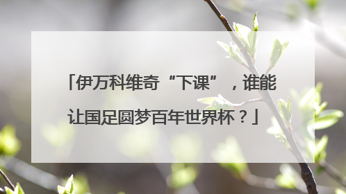 伊万科维奇“下课”，谁能让国足圆梦百年世界杯？