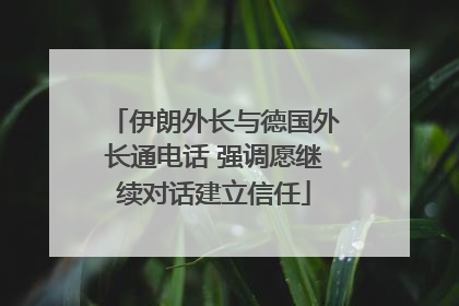 伊朗外长与德国外长通电话 强调愿继续对话建立信任