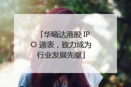 华曦达港股 IPO 递表，致力成为行业发展先驱