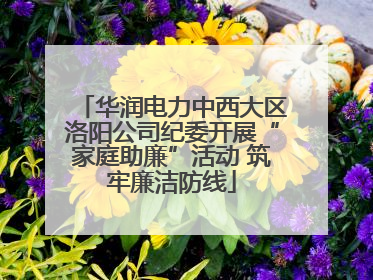 华润电力中西大区洛阳公司纪委开展“家庭助廉”活动 筑牢廉洁防线