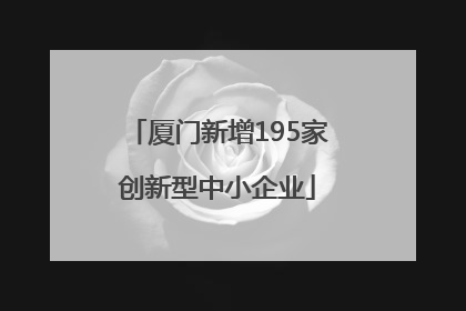 厦门新增195家创新型中小企业