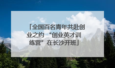 全国百名青年共赴创业之约 “创业英才训练营”在长沙开班