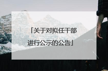 关于对拟任干部进行公示的公告
