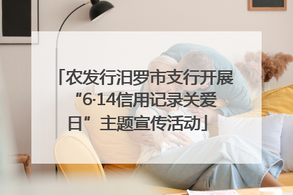 农发行汨罗市支行开展“6·14信用记录关爱日”主题宣传活动