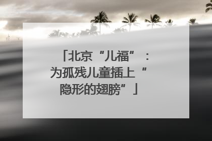 北京“儿福”：为孤残儿童插上“隐形的翅膀”