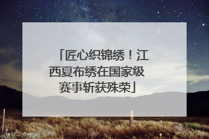 匠心织锦绣！江西夏布绣在国家级赛事斩获殊荣