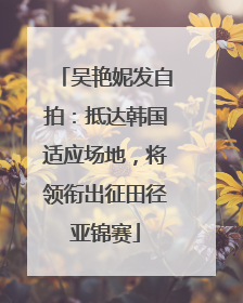 吴艳妮发自拍：抵达韩国适应场地，将领衔出征田径亚锦赛