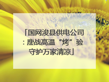 国网浚县供电公司：鏖战高温“烤”验 守护万家清凉