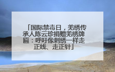 国际禁毒日，羌绣传承人陈云珍捐赠羌绣牌匾：呼吁像刺绣一样走正线、走正针