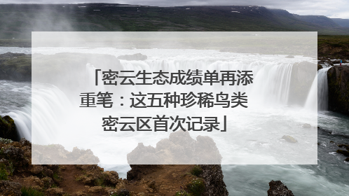 密云生态成绩单再添重笔：这五种珍稀鸟类密云区首次记录