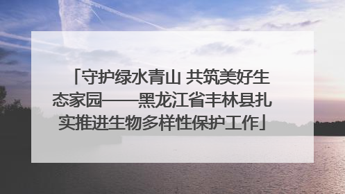 守护绿水青山 共筑美好生态家园——黑龙江省丰林县扎实推进生物多样性保护工作