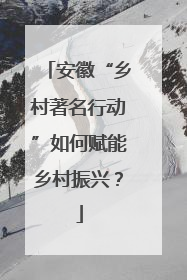 安徽“乡村著名行动”如何赋能乡村振兴？