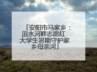 安阳市马家乡：洹水河畔志愿红 大学生暑期守护家乡母亲河