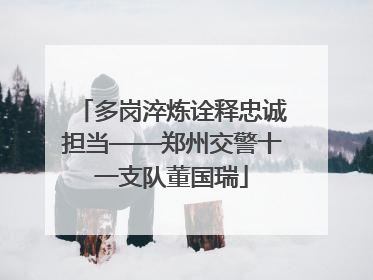 多岗淬炼诠释忠诚担当——郑州交警十一支队董国瑞