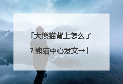 大熊猫背上怎么了？熊猫中心发文→