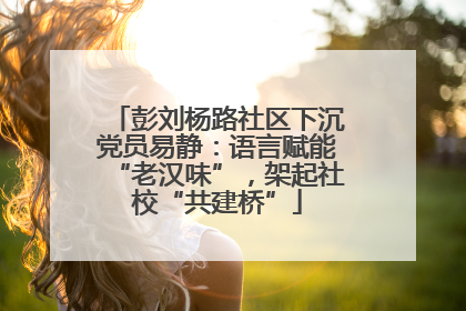 彭刘杨路社区下沉党员易静：语言赋能“老汉味”，架起社校“共建桥”