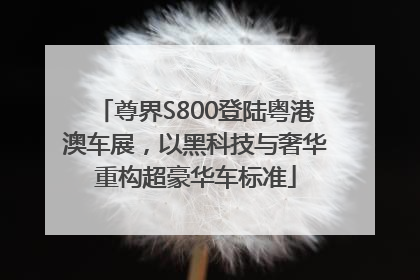 尊界S800登陆粤港澳车展，以黑科技与奢华重构超豪华车标准