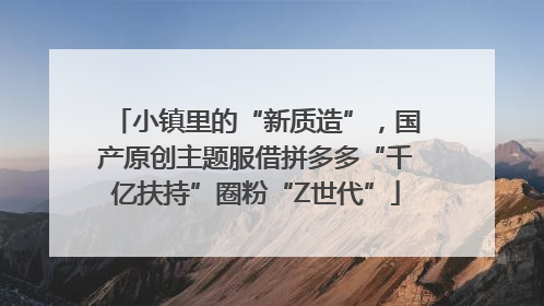 小镇里的“新质造”，国产原创主题服借拼多多“千亿扶持”圈粉“Z世代”