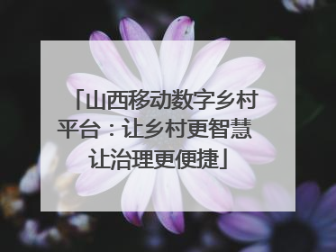 山西移动数字乡村平台：让乡村更智慧 让治理更便捷