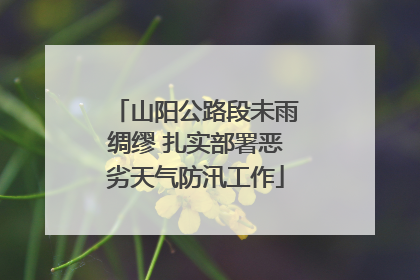 山阳公路段未雨绸缪 扎实部署恶劣天气防汛工作