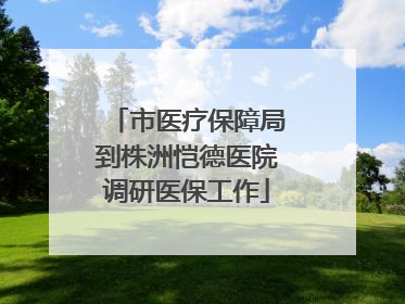市医疗保障局到株洲恺德医院调研医保工作