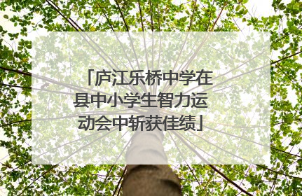 庐江乐桥中学在县中小学生智力运动会中斩获佳绩
