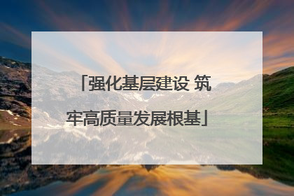 强化基层建设 筑牢高质量发展根基